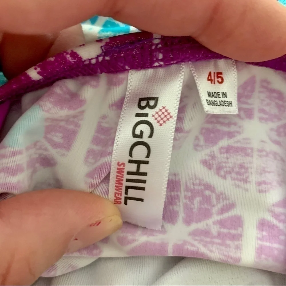 Big Chill Purple & Blue Peace Sign Swimsuit 4/5